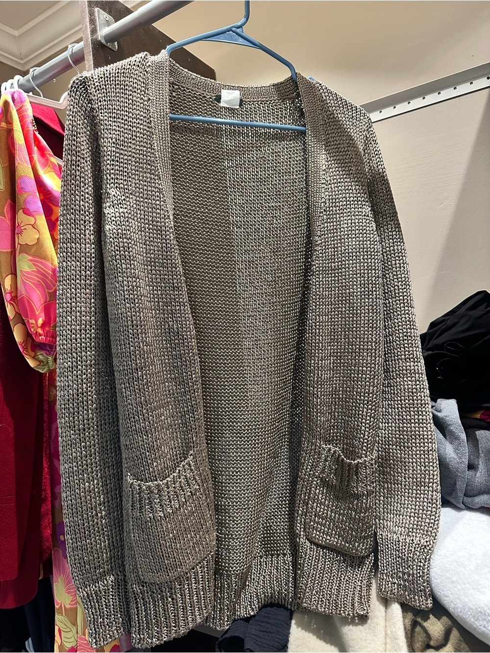 J. Crew Open-Front Chunky Knit Cardigan - Taupe